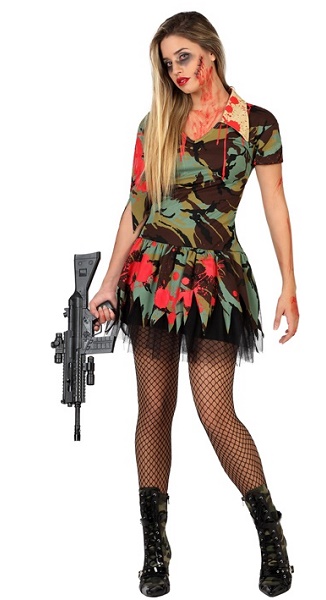militar mujer zombie