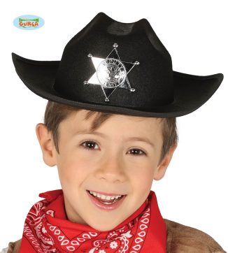 sombrero sheriff negro infantil