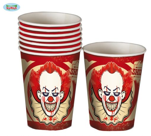 Vasos Halloween Payaso It 8 uds.