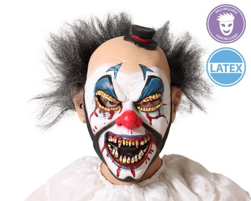 Máscara Payaso Diabólico Con Pelo Látex