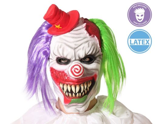 Máscara Payaso Terrorífico Con Pelo Látex